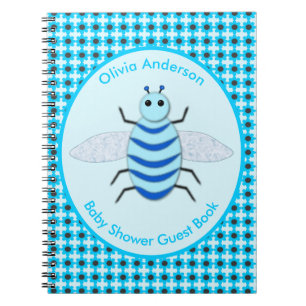 Carnet Bébé Bleu mignon Bee Bee Baby shower personnalisé