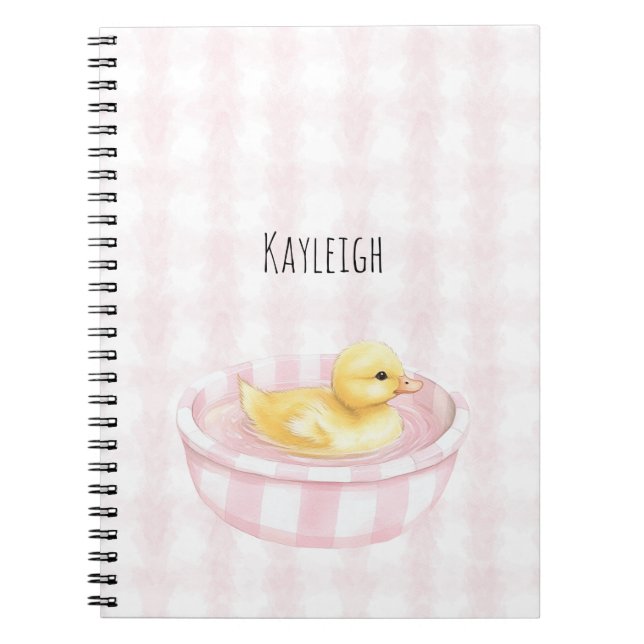 Carnet Bébé canard dans une piscine rose  (Devant)