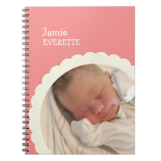 Carnet Bébé cercle de pétoncle rose cercles personnalisés