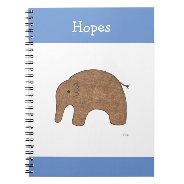 Carnet Bébé doux Eléphant Carnet-Erin Brie Art Noteboo (Devant)