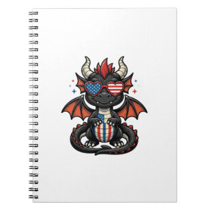 Carnet Bébé dragon patriotique vintage vecteur conception