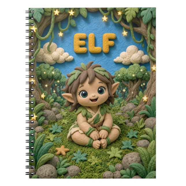 Carnet Bébé Elfe Mignon, Mythique (Devant)