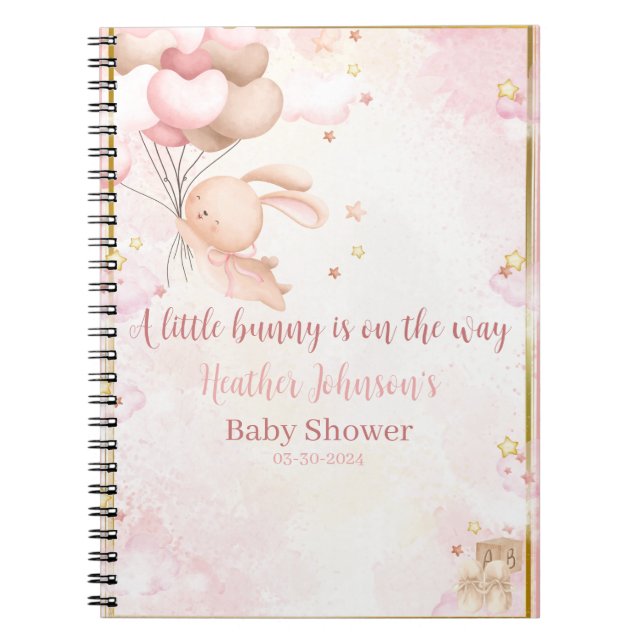 Carnet Bébé Fille Lapin Baby Shower (Devant)