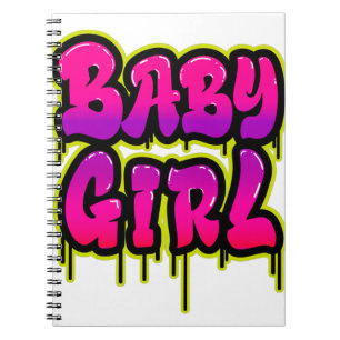 Carnet Bébé Fille Mot Art au Goutte à Goutte Peinture en 