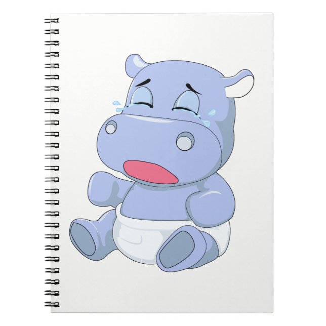 Carnet Bébé hippopotame pleurant (Devant)