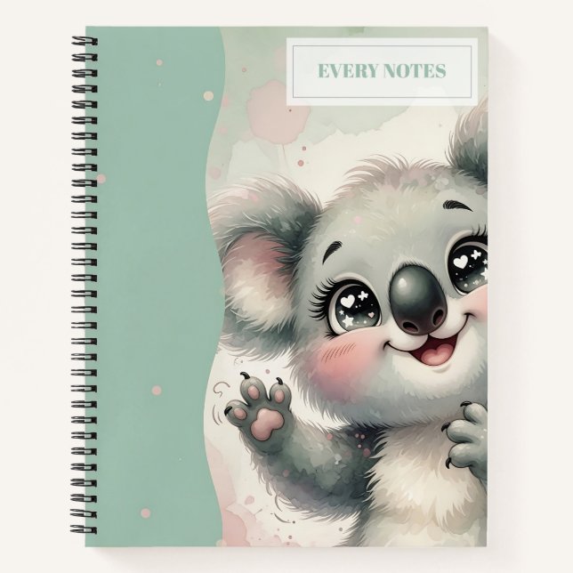 Carnet Bébé Koala qui fait signe de la main – Teinte part (Devant)