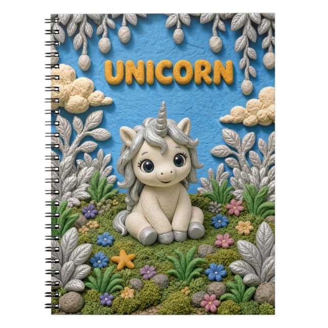 Carnet Bébé Licorne Mignon, Mythique (Devant)