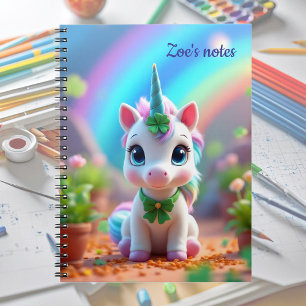 Carnet Bébé licorne mignonne et arc-en-ciel, pour les fil