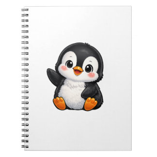 Carnet Bébé manchot mignon faisant signe Personnage de de