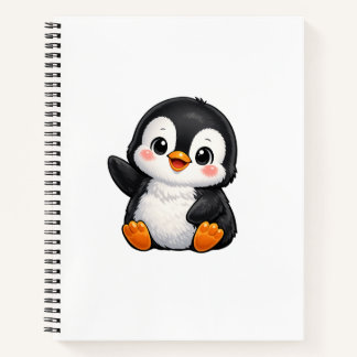 Carnet Bébé manchot mignon faisant signe Personnage de de