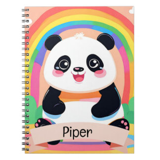 Carnet Bébé mignon Panda arc-en-ciel