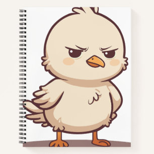 Carnet Bébé Oiseau Drôle et Grincheux Dessin Animé Kawaii