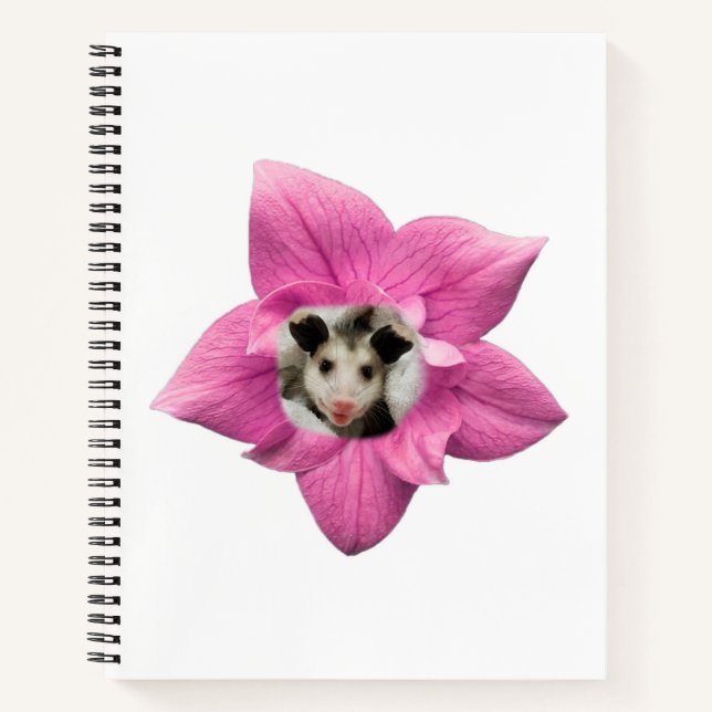 Carnet Bébé Opossum Floral Adorablement Mignon (Devant)