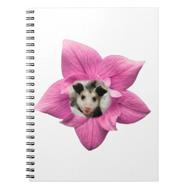 Carnet Bébé Opossum Floral Adorablement Mignon (Devant)