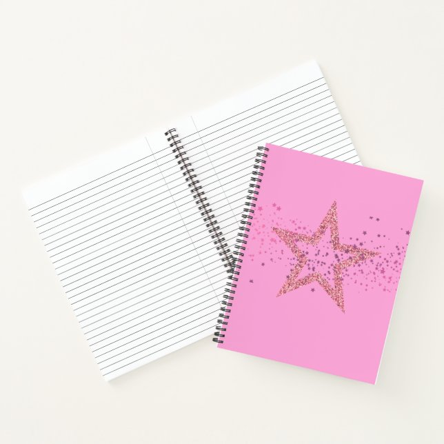 Carnet Bébé rose pailleté étoile jolie (Intérieur)