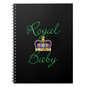 Carnet Bébé royal avec pourpre et couronne or