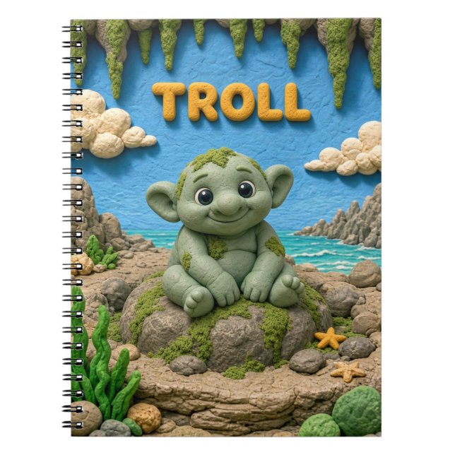Carnet Bébé Troll Mignon, Mythique (Devant)