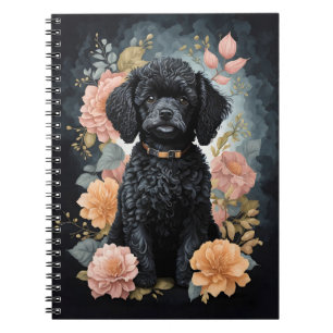 Carnet Bébés mignons animaux   Joli chiot de caniche noir
