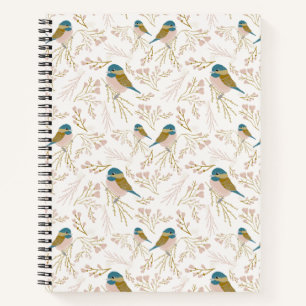 Carnet Bécasse Pink Gold Chickadee Floral Impression