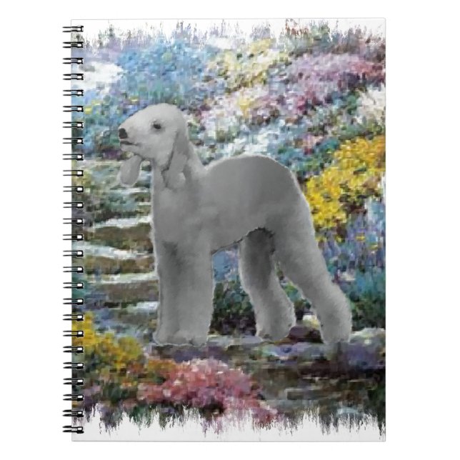 Carnet Bedlington Terrier Summer Garden Art (Devant)