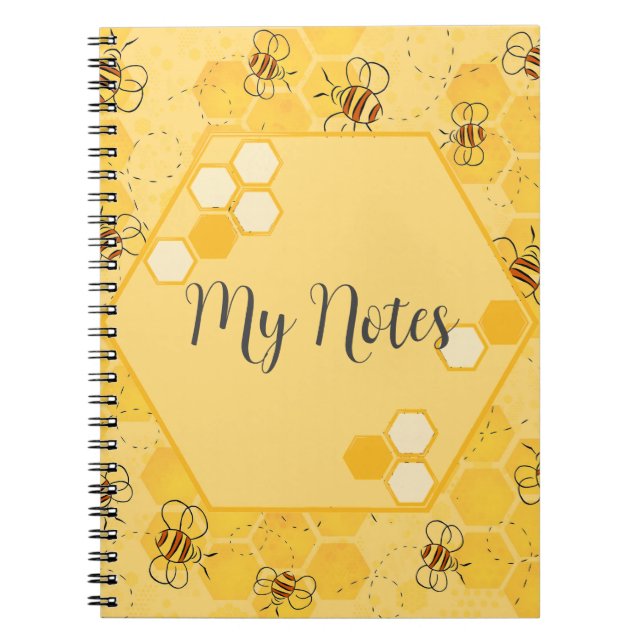 Carnet Bee Buzzing Honey Bees mignonne (Devant)