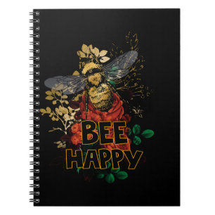 Carnet Bee Happy Abee colorée et Fleurs
