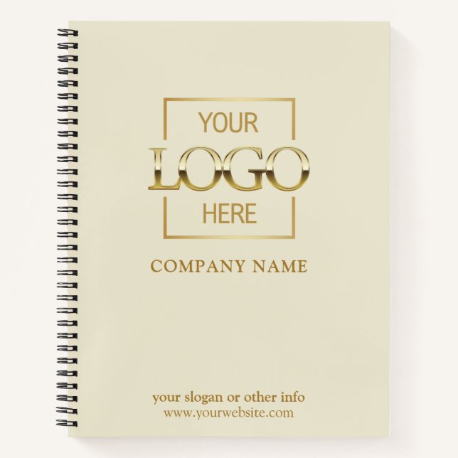 Carnet Beige Custom Business Logo Promotional Branding (Devant)