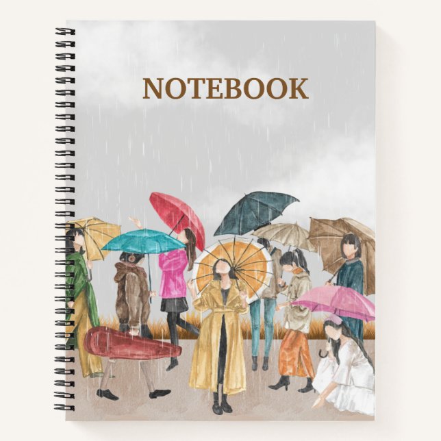 Carnet Beige esthétique personnalisé 8,5 po x spirale 11  (Devant)