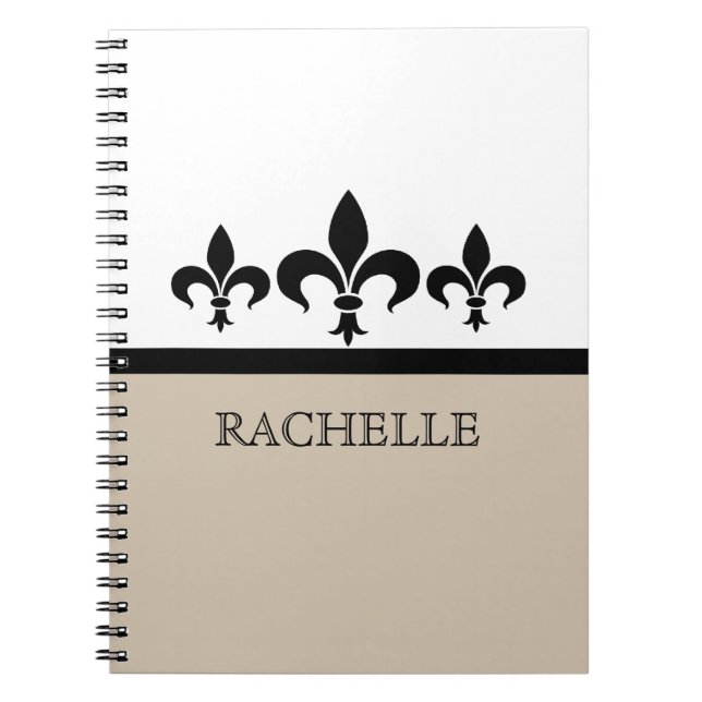Carnet Beige Swanky Fleur De Lis (Devant)