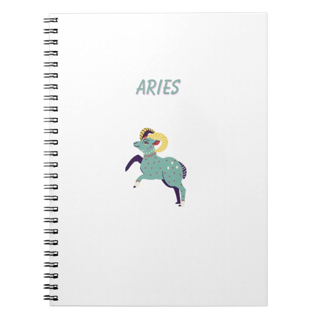 Carnet Bélier blanc, zodiaque, impression signe du zodiaq (Devant)