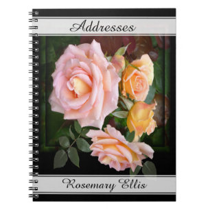 Carnet Belle adresse roses roses personnalisable