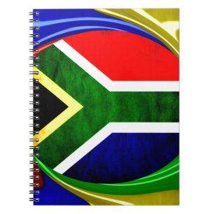 Carnet Belle Afrique du Sud drapeau national couleurs Mot