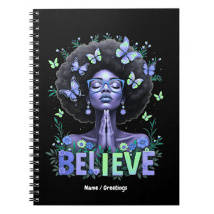 Carnet Belle Afro Femme Reine Noire Prière Hommage