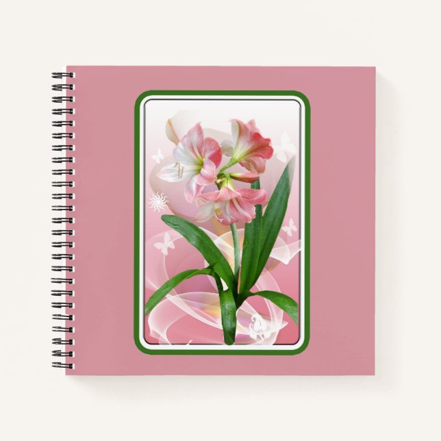 Carnet Belle Amaryllis à Thème Floral (Devant)