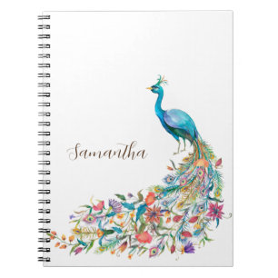 Carnet Belle aquarelle bleu paon I