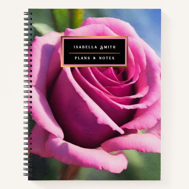 Carnet Belle aquarelle rose rose collection moderne (Devant)