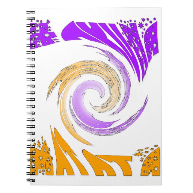 Carnet Belle Art Moderne Design : Tourbillon violet et or (Devant)
