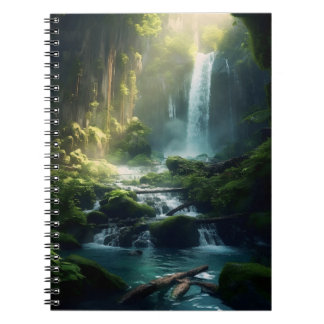 Carnet Belle Cascade de la Forêt Magique Réaliste