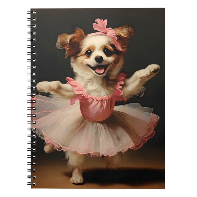 Carnet Belle Chien Ballerina Danser Vintage (Devant)