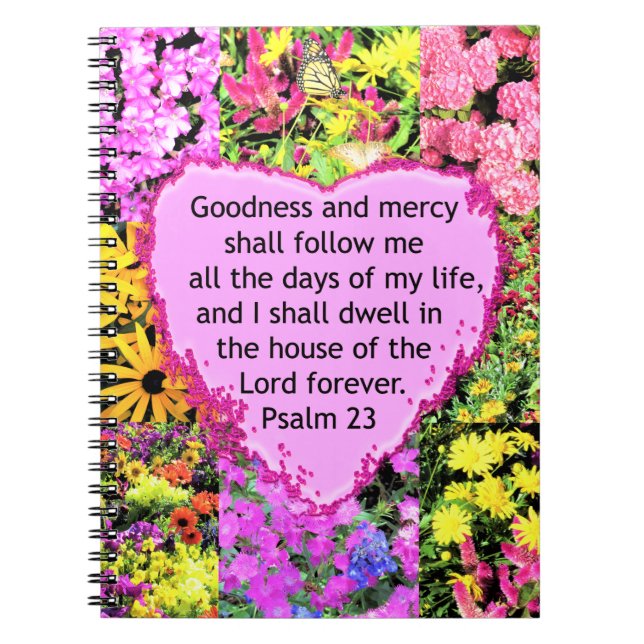 CARNET BELLE CONCEPTION FLORALE PSALM 23 (Devant)