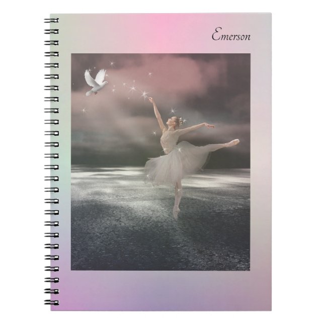 Carnet Belle danseuse de ballet fée Stardust Stars rose (Devant)