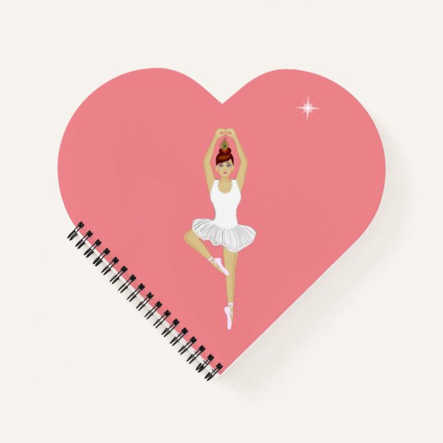 Carnet Belle danseuse de ballet sur fond rose (Devant)