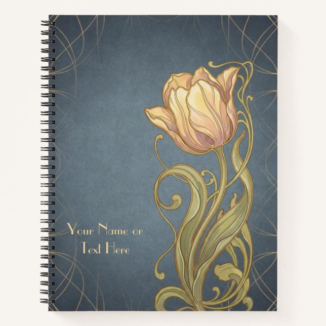 Carnet Belle Époque Botanicals: Art Nouveau Pink Tulip (Devant)