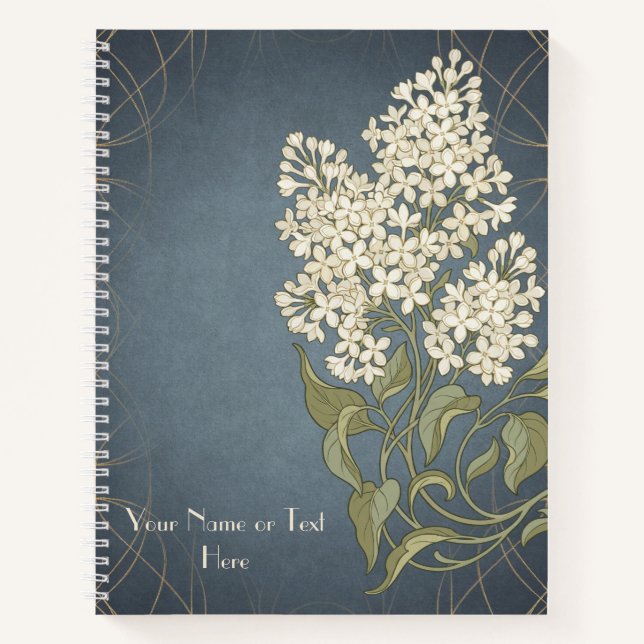 Carnet Belle Époque Botanicals: Art Nouveau White Lilac (Devant)