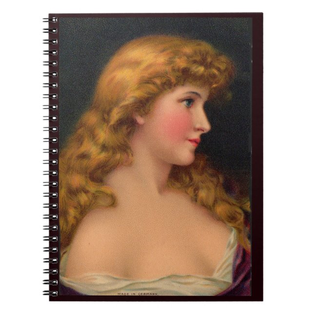 Carnet Belle femme du 19ème siècle aux cheveux longs (Devant)