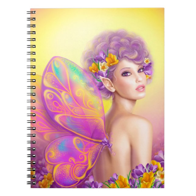 Carnet Belle fille papillon fée (Devant)