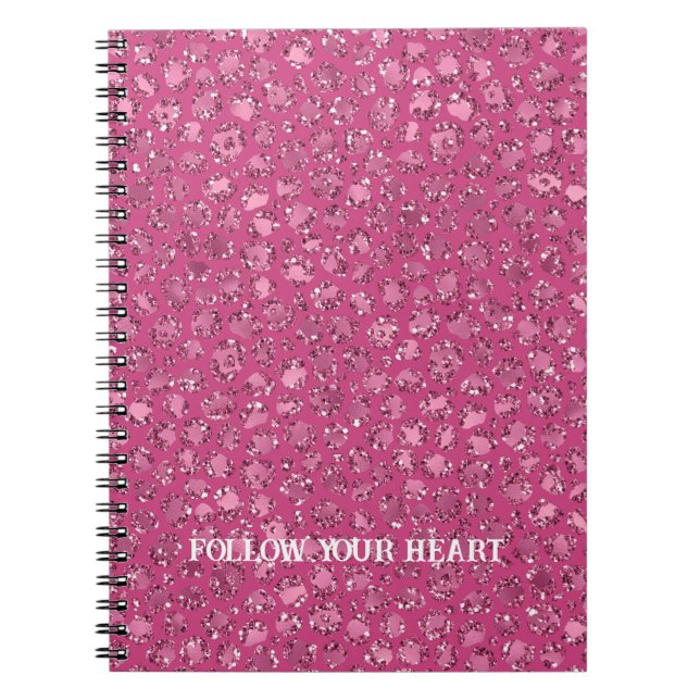 Carnet Belle fille rose Parties scintillant Empreinte de  (Devant)