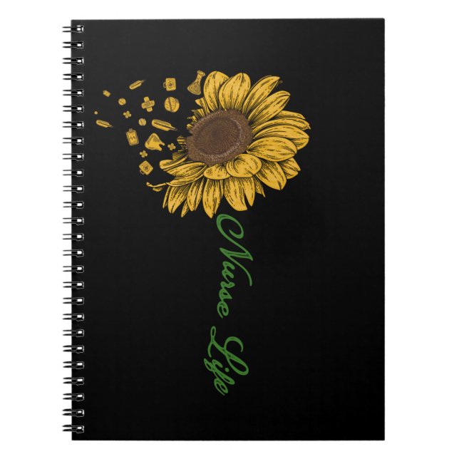 Carnet Belle Fleur d'infirmière autorisée de tournesol (Devant)