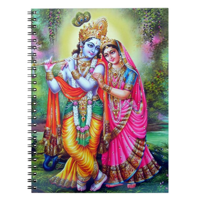 Carnet Belle florale Vintage Krishna Radha (Devant)
