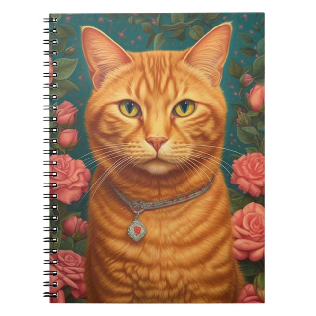 Carnet Belle Ginger Cat et Fleurs (Devant)